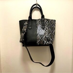 Urban expression bucket style black and snake skin print bag
